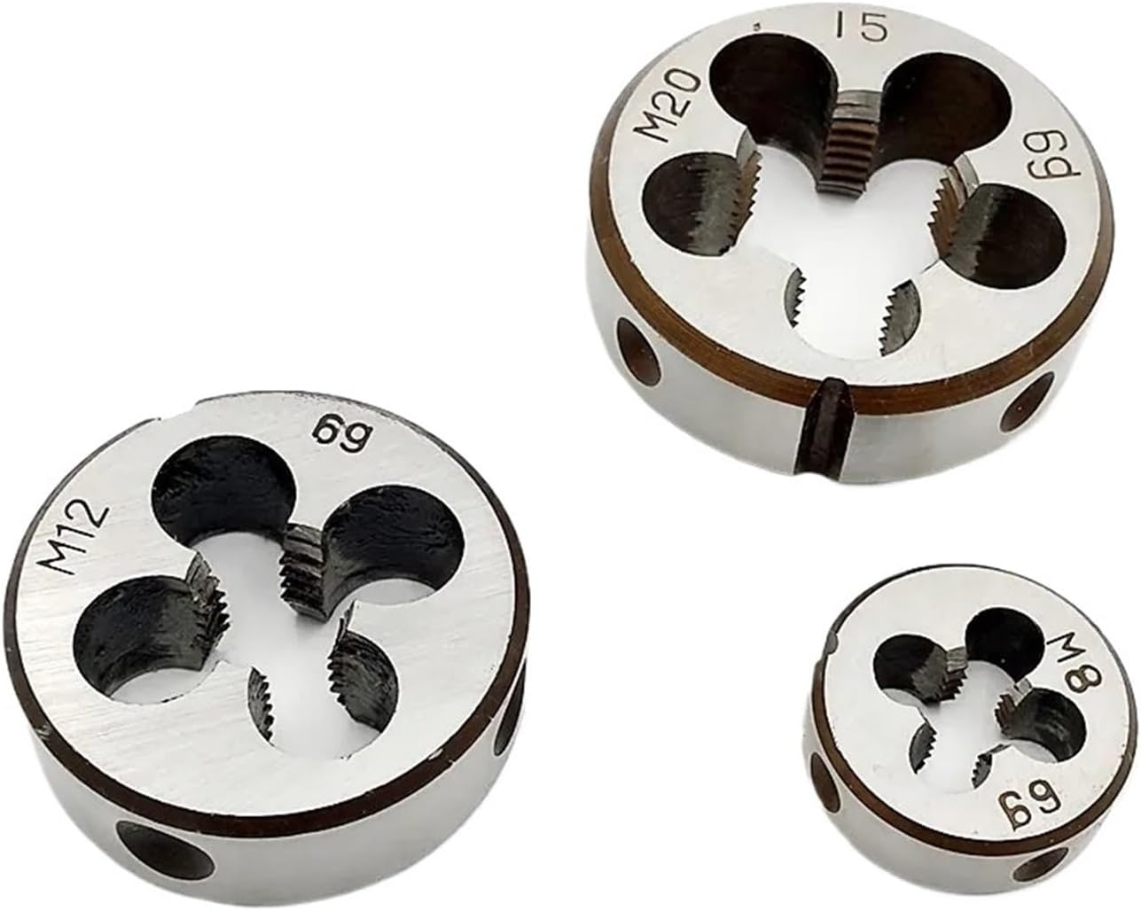 Circular screwing Dies Alloy Steel 1pc Hard Round Die Threading Metric Die Right Hand Die M2 M2.5 M3 M4 M5 M6 M7 M8 M9 M10 M12 M14 M15 M16 Thread Die(M9)