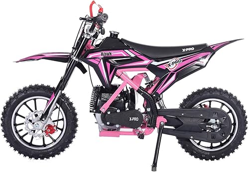 Miniatura 2 de X-PRO Hawk - Mini moto de cross de 4 tiempos, moto todoterreno de 40 CC, arranque de arranque, ruedas de 10 pulgadas (rosa)