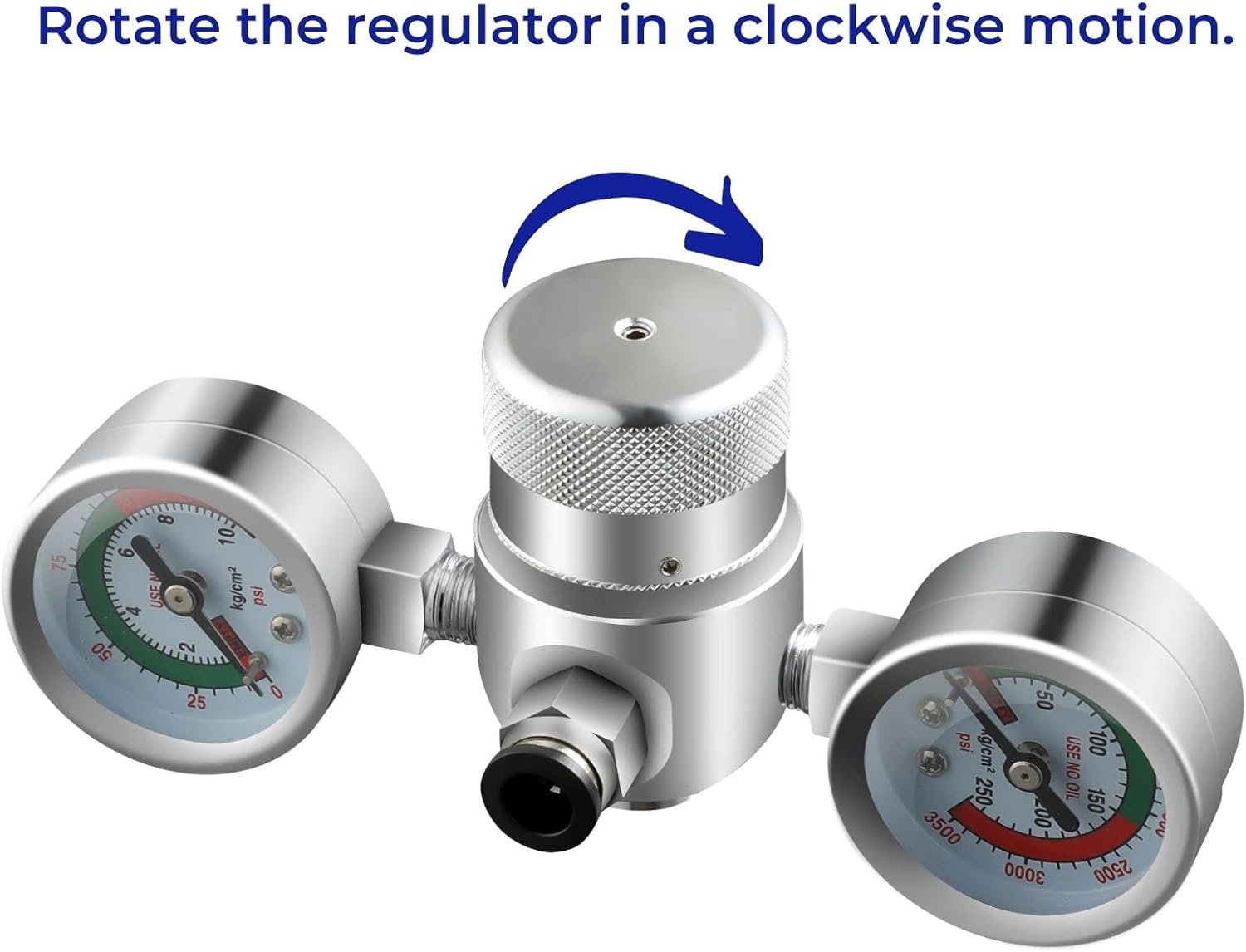 GreatWhip Pressure Regulator Valve for 640g 700g 1.1L 3.3L 4.0L 4.4L Tank with Upgraded Adapter & Hose Line on Dispenser