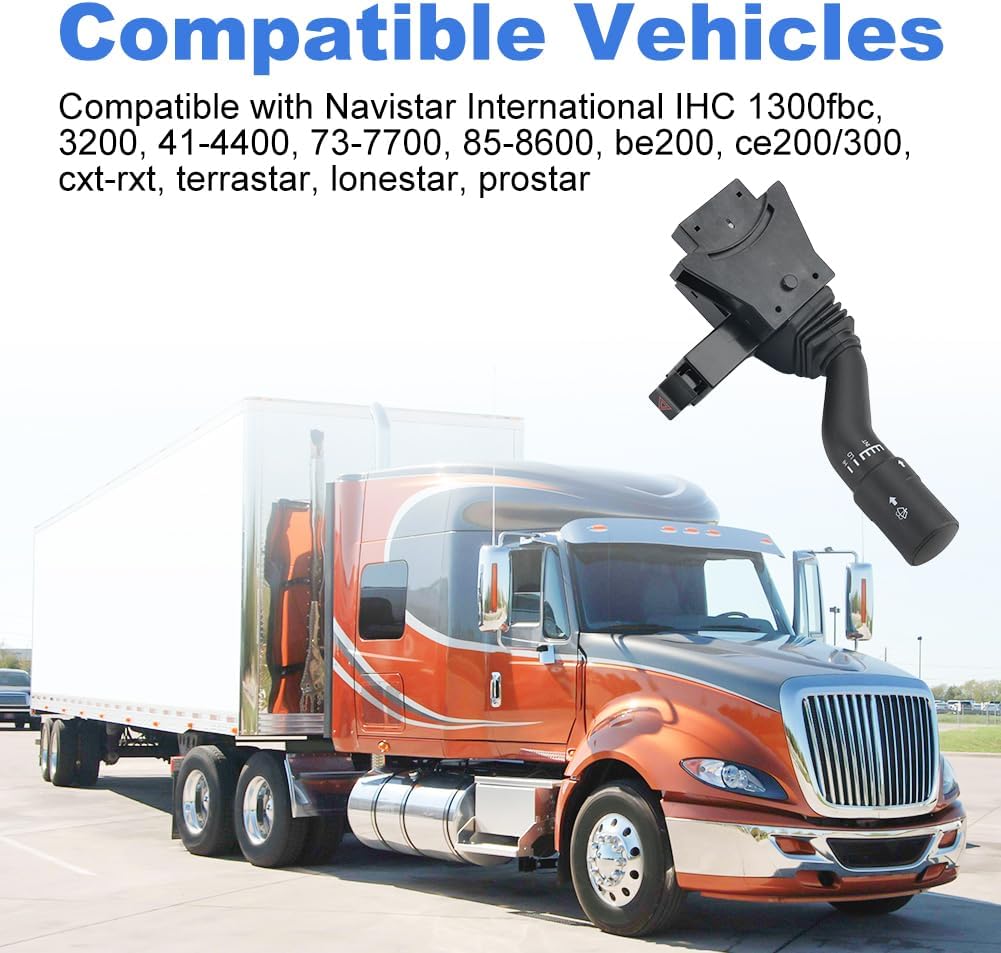 Turn Signal Combination Switch Compatible Navistar International IHC 1300fbc Turn Signal Switch Replacement for 577.55017 5004934 5008672 5012908 3533428C91 3587009C92 2505659C91 2585904C91