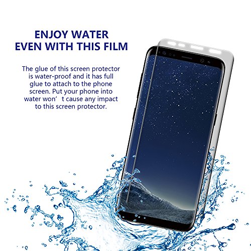 Galaxy S8 Plus Screen Protector Privacy 2-Way Anti Spy (2-Pack) Full Coverage Full Adhesive Glue Nano Shield 3D Curve Fit Soft Film (Not Tempered Glass) For Samsung S8+ With 1-Pack Back Skin Protector #TOP3