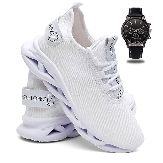 Tênis Masculino Academia Corrida Esportivo + Relógio de Ponteiro