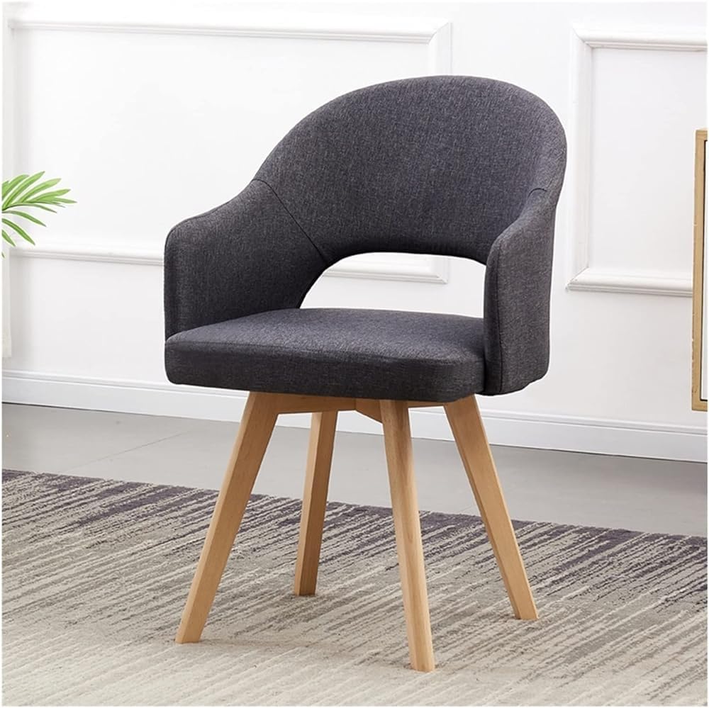 Chaise de bureau ergonomique pour soulager le dos avec assise tissu et bois