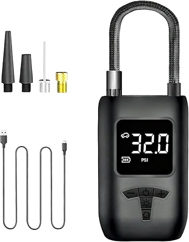 Inflador de neumáticos  Adaptador silencioso eléctrico portátil, inflador de bomba de compresor de aire, para motocicleta, bicicletas, juguetes