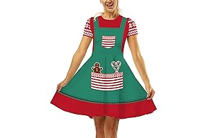 Enchanting Holiday Charm: Women's Christmas Flare Dress Adorned with Festive Snowmen