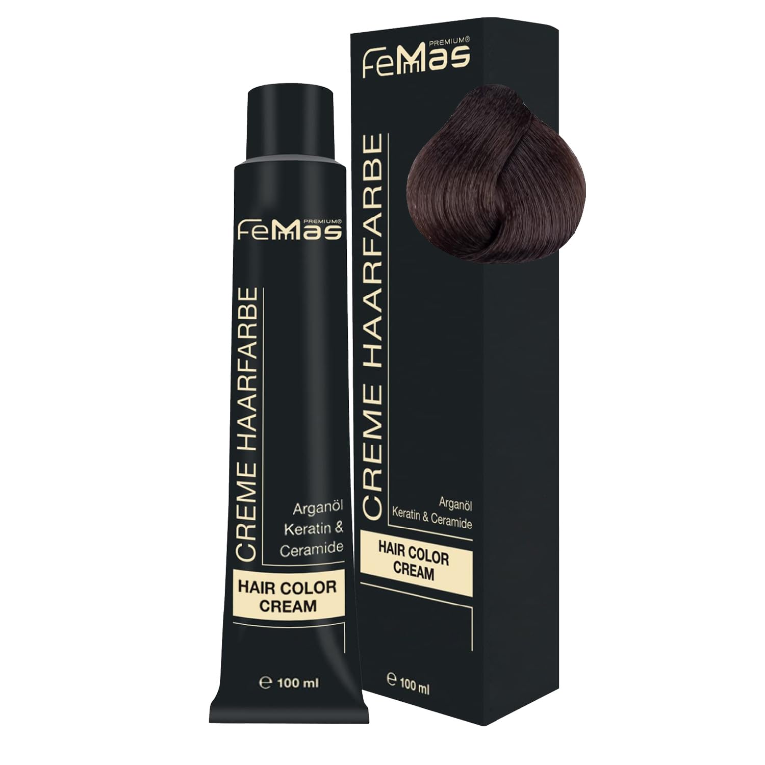Femmas Intense Dark Blonde Hair Dye 6.0 I Professional Hair Dye Cream with Argan Oil, Keratin and Ceramides I As a Permanent Coloring or Dye for Color Results