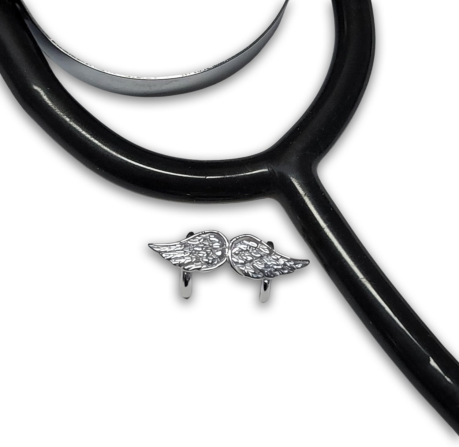 QUINNLYN & CO. Angel Wings Stethoscope Clip Charm - Stethoscope Accessory, Modern & Sleek Design Clip Nursing Jewelry, Ideal Gift for Nurses, Doctors, RN & Medical Practitioners Gift