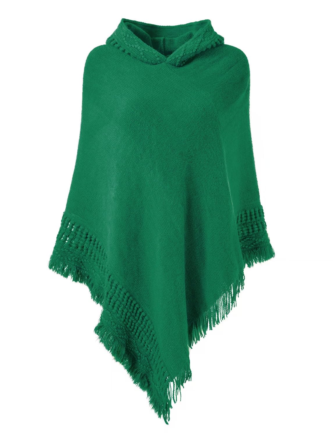 Ferand Ladies' Hooded Cape with Fringed Hem, Crochet Poncho Knitting Patterns for Women