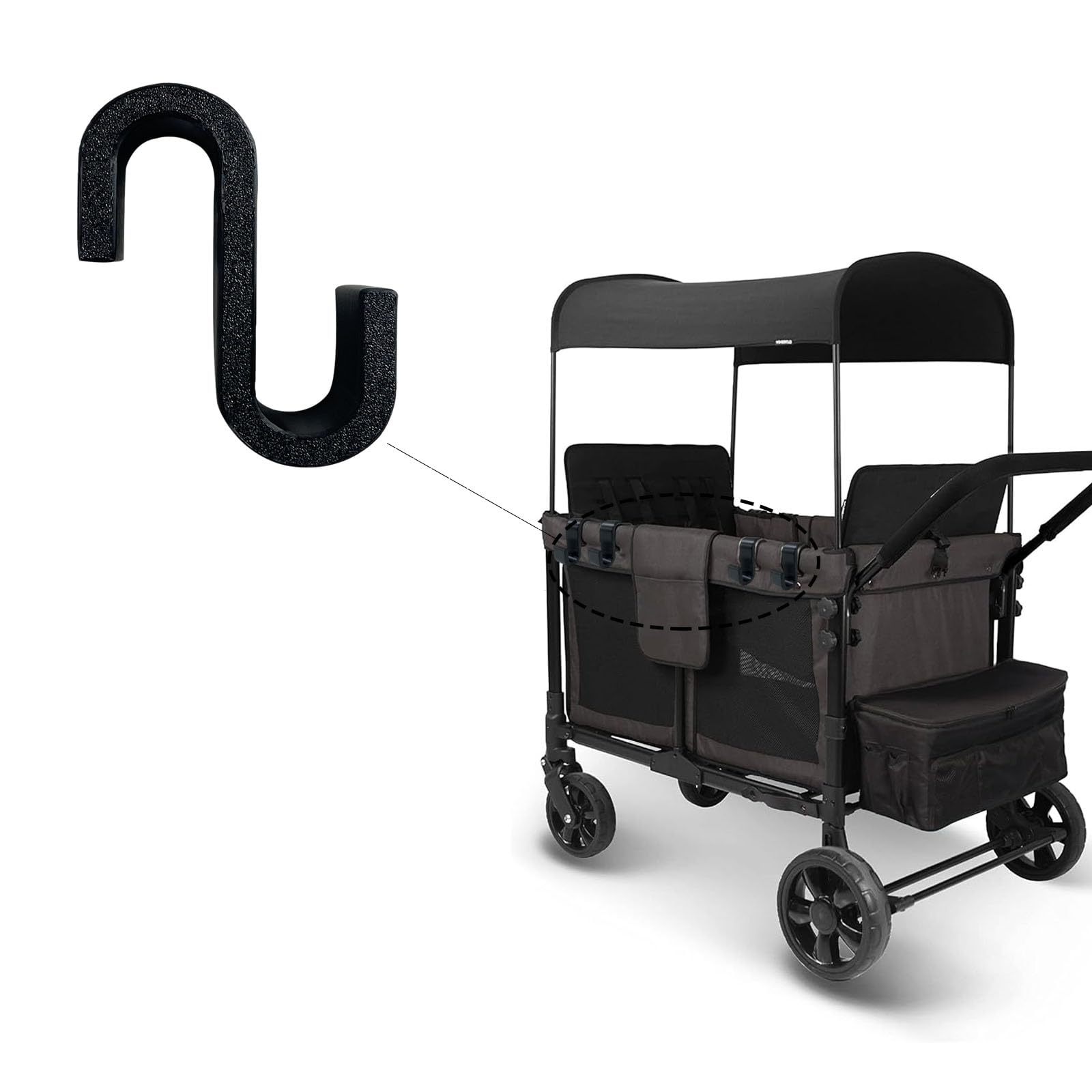 Sevomie Multipurpose Side Hook Compatible with Wonderfold Wagon Durable and Load-Bearing Hook (6pcs)