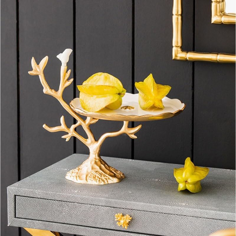 Light Luxury Creative Enamel Compartments Snack Plate Home Coffee Table Living Room Fruit