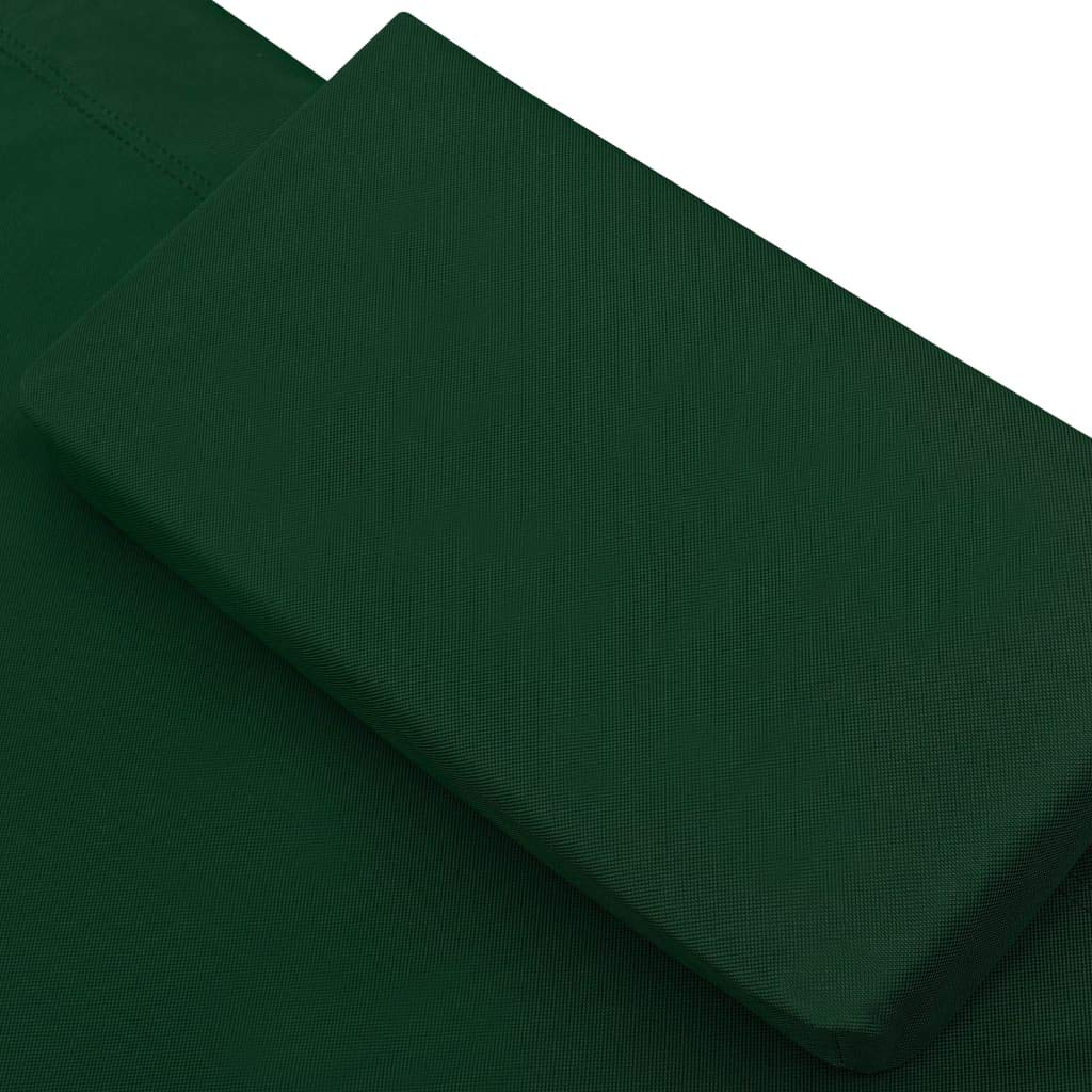 Lettino prendisole con tettuccio parasole, cuscino da giardino, verde, 200 x 90 cm | Comoda sdraio da giardino con tettuccio parasole regolabile e cuscino per terrazza, balcone e giardino all'aperto.