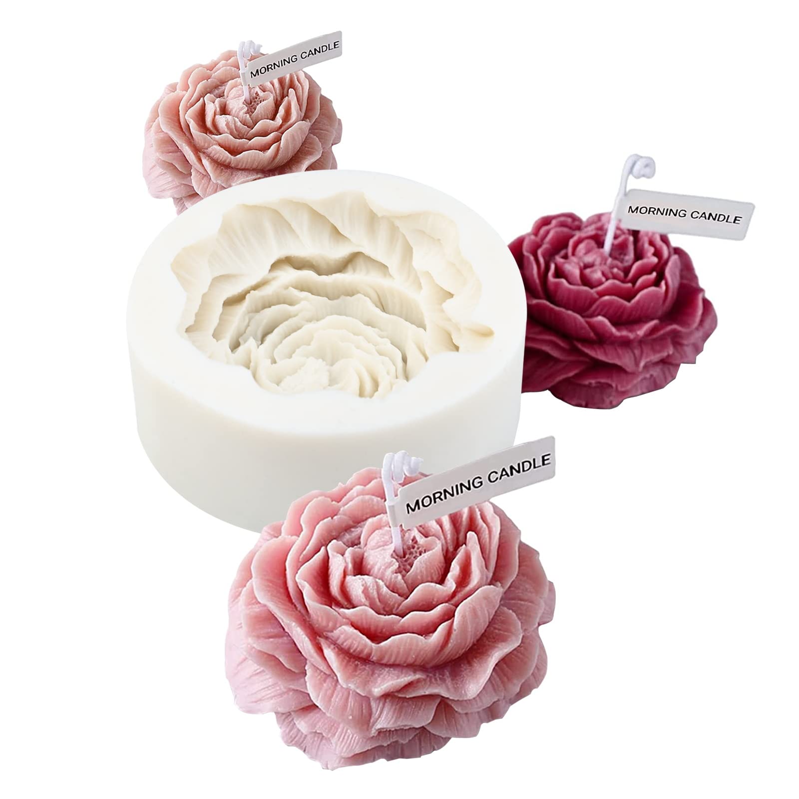 3D Large Peony Flower Silicone Mould, Flower Candle Moulds, Soap Making Mould for DIY Handmade Craft Birthday Wedding Party Decor