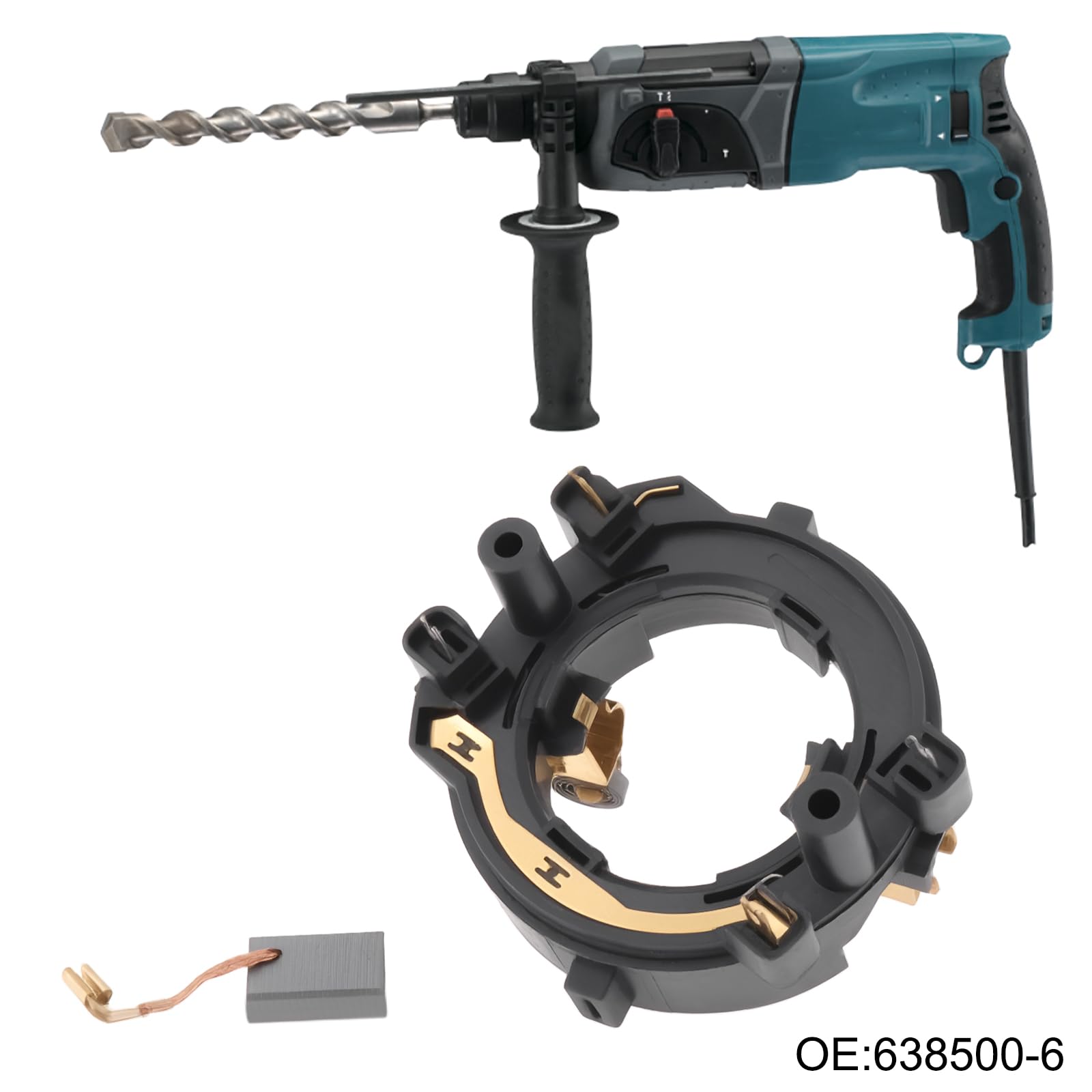 Create idea SDS Plus Rotary Hammer Brush Holder 638500-6 & CB325 Carbon Brushes Compatible with Makita HR2230 HR2460 HR2470 HR2470T - Image 2