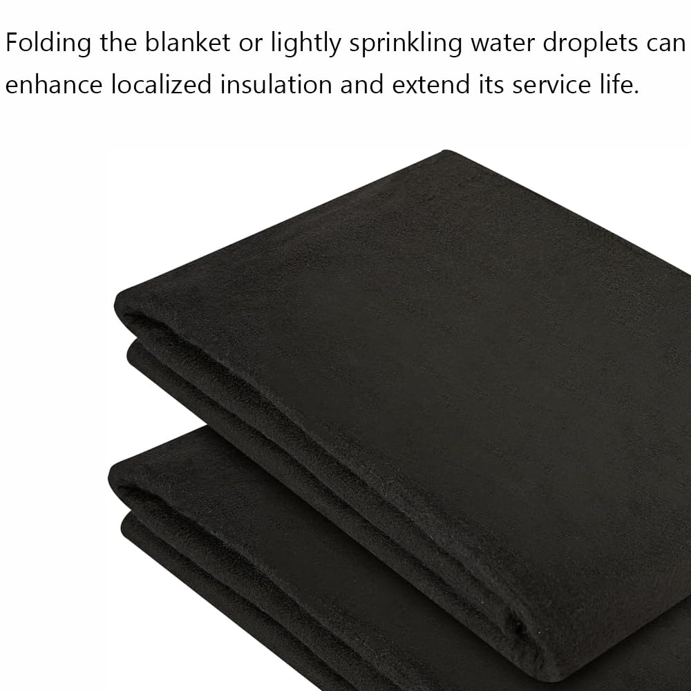 tooloflife Couverture de soudage ignifuge 100 x 100 cm en feutre de carbone professionnel résistant à la chaleur, protection ignifuge pour soudure, brasage, foyer, poêle