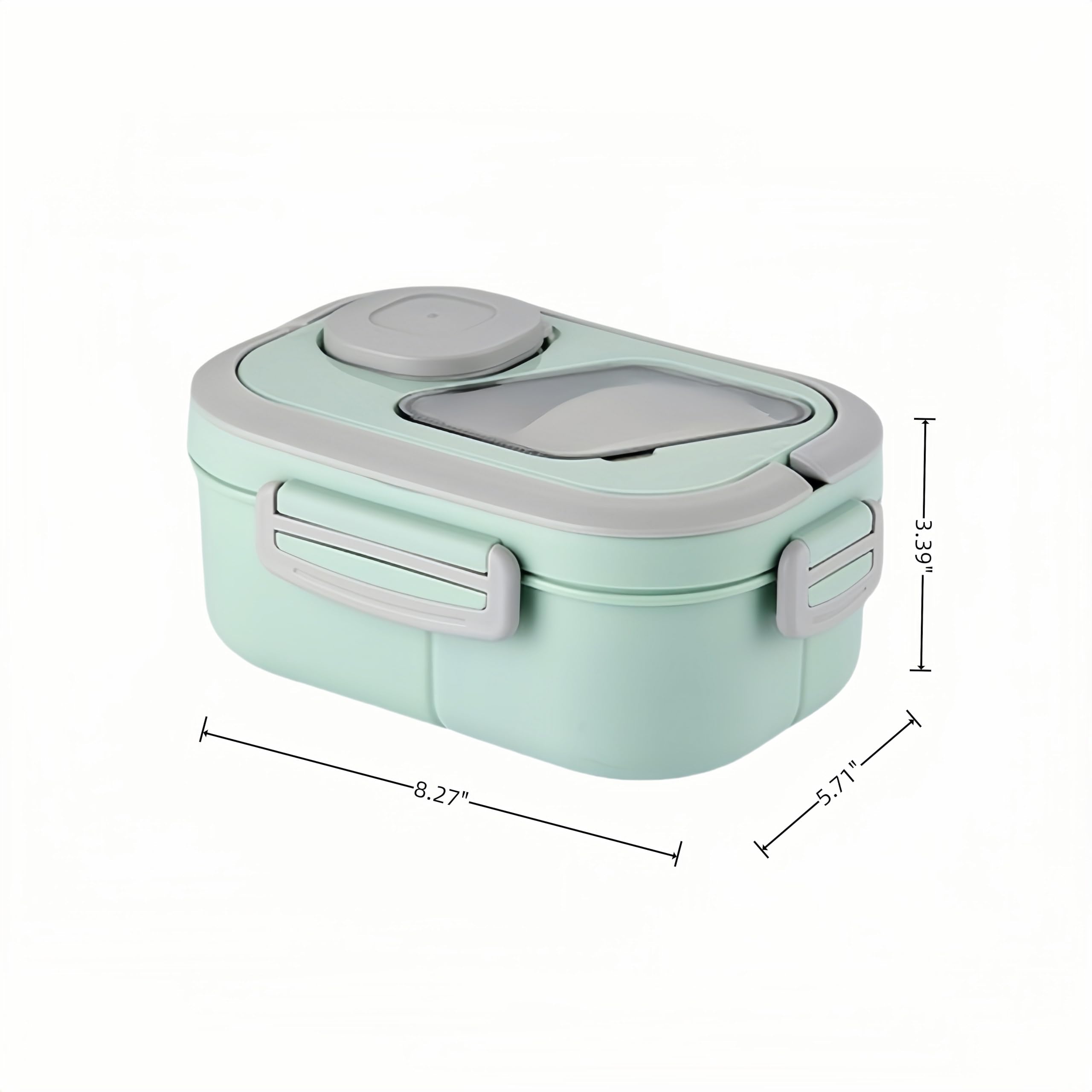 Condition photo showing Brand New for 40oz adult bento box with multiple compartments, food - grade pp, built - in handle, leak - proof, microwave & refrigerator safe (pink)