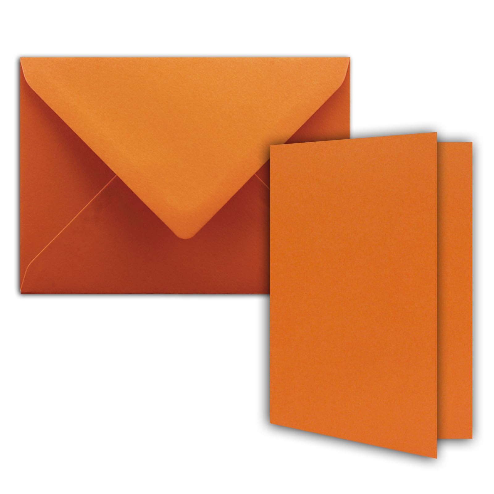FarbenFroh Lot de 200 cartes pliantes - Format B6 - Avec enveloppes - Couleur terre cuite (orange) - 120 x 170 mm - Idéal pour cartes d'invitation, mariage, baptême, communion, confirmation - Marque :