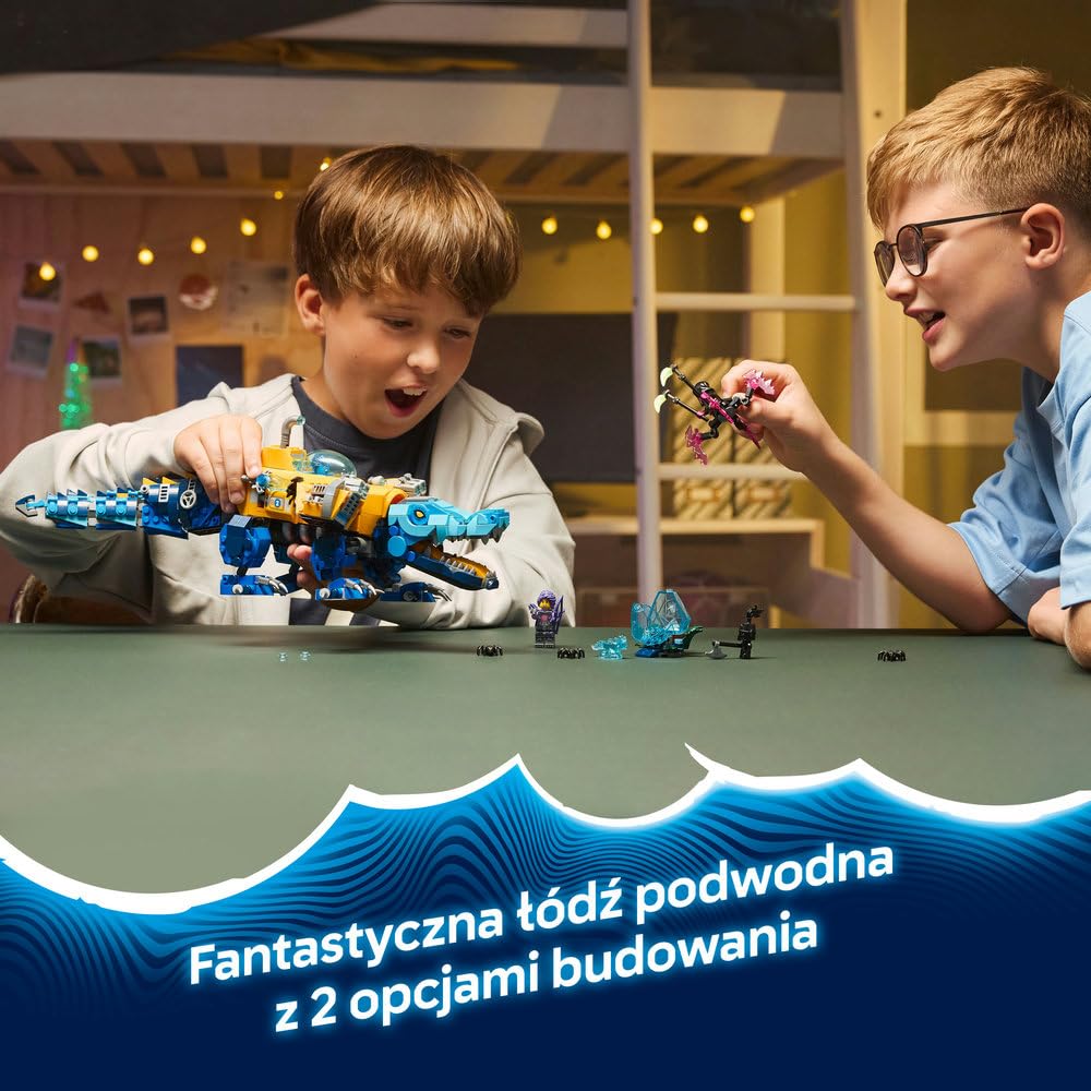 LEGO DREAMZzz Krokodylołódź podwodna 71512 | krokodylołódź, zabawka akcji, prezent dla chłopca i dziewczynki 8+, przygoda fantasy, 1107 elementów