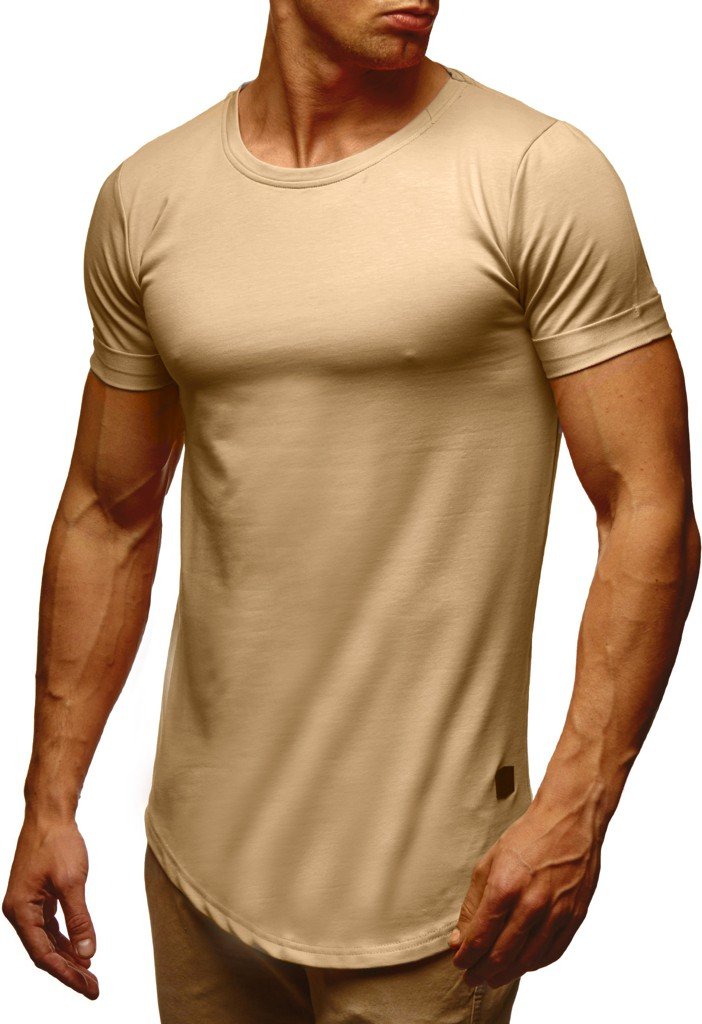 Leif Nelson LN6368 Men's Modern Summer T-Shirt with Short Sleeves and Crew Neck, Slim Fit, Cotton Blend