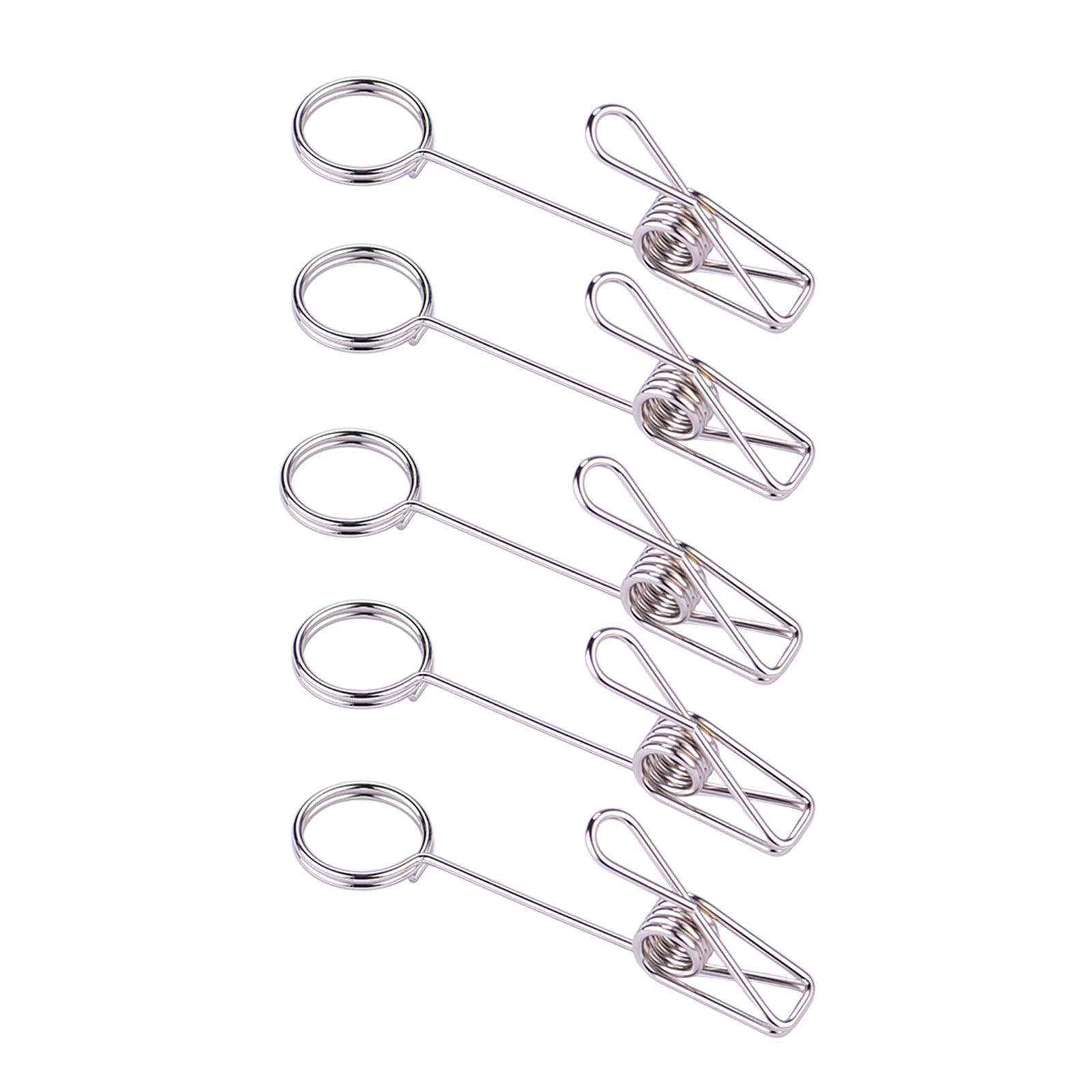 Hsioluted 5Pieces Metal Photo Stand Clip Name Card Organiser Stand with Iron Wire Clip for Desk Card Photo Organization Metal Double Name Organiser