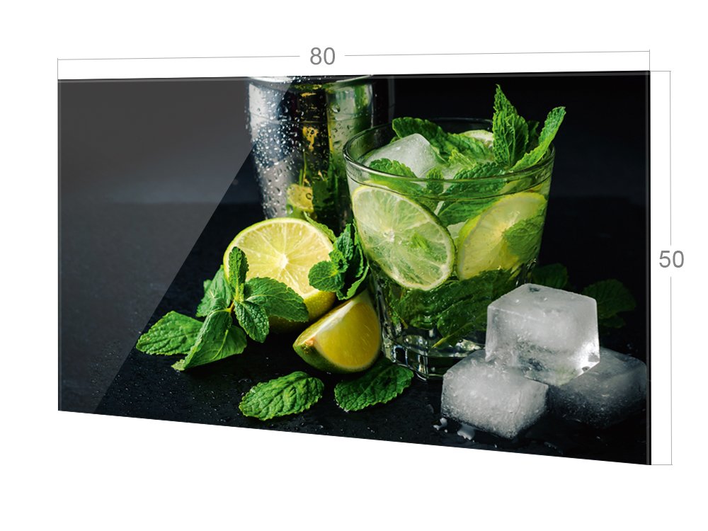 GRAZDesign Rückwand Küche Limetten - Küchen Spritzschutz Herd Caipirinha - Küchenrückwand Glas Cocktail / 80x50cm