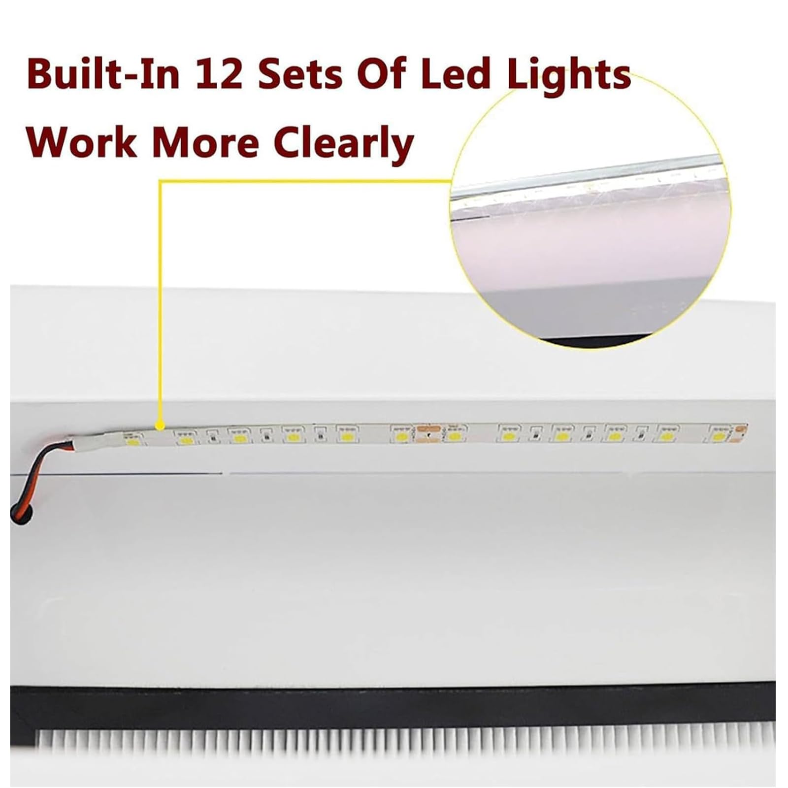 Aspiratore per Sabbiatura Dentale, Scatola Raccolta Polveri per Laboratorio Odontoiatrico Illuminato a LED con 2 Filtri, Doppia unità Estrazione/Vetro Temperato