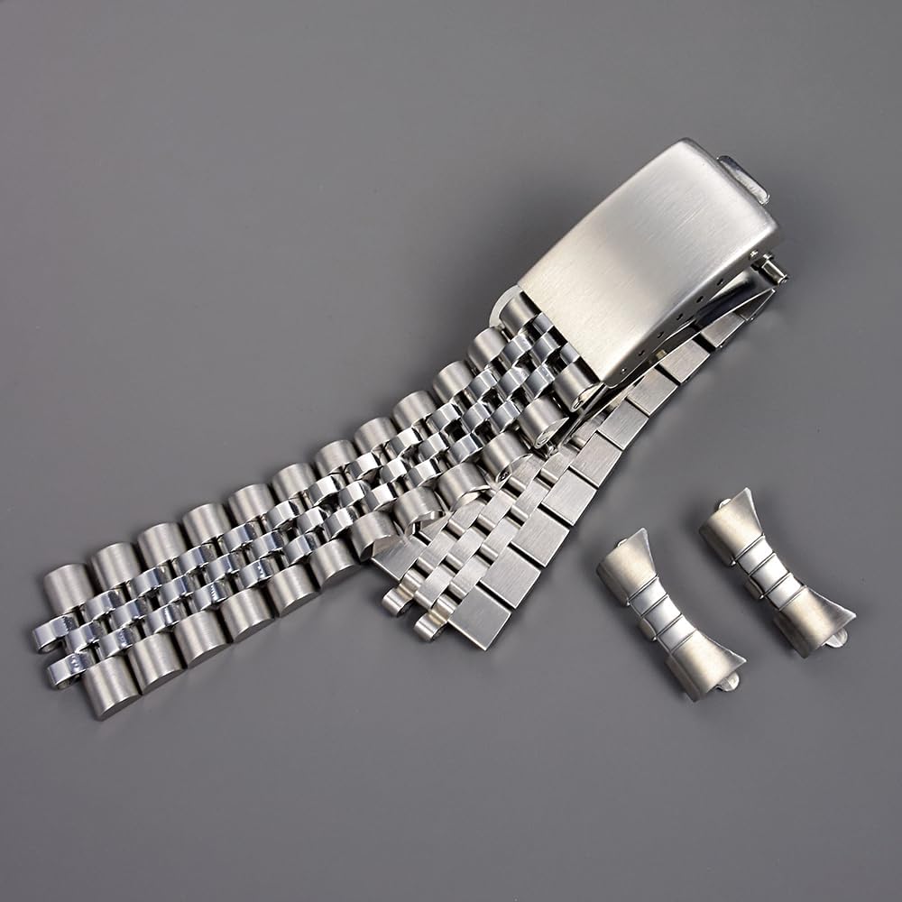 Men 20mm Stainless Steel Watch Band, Stainless Steel Jubilee Bracelet (50 Stamp) with 555B End-links Fit for Rlx Watch - Image 3
