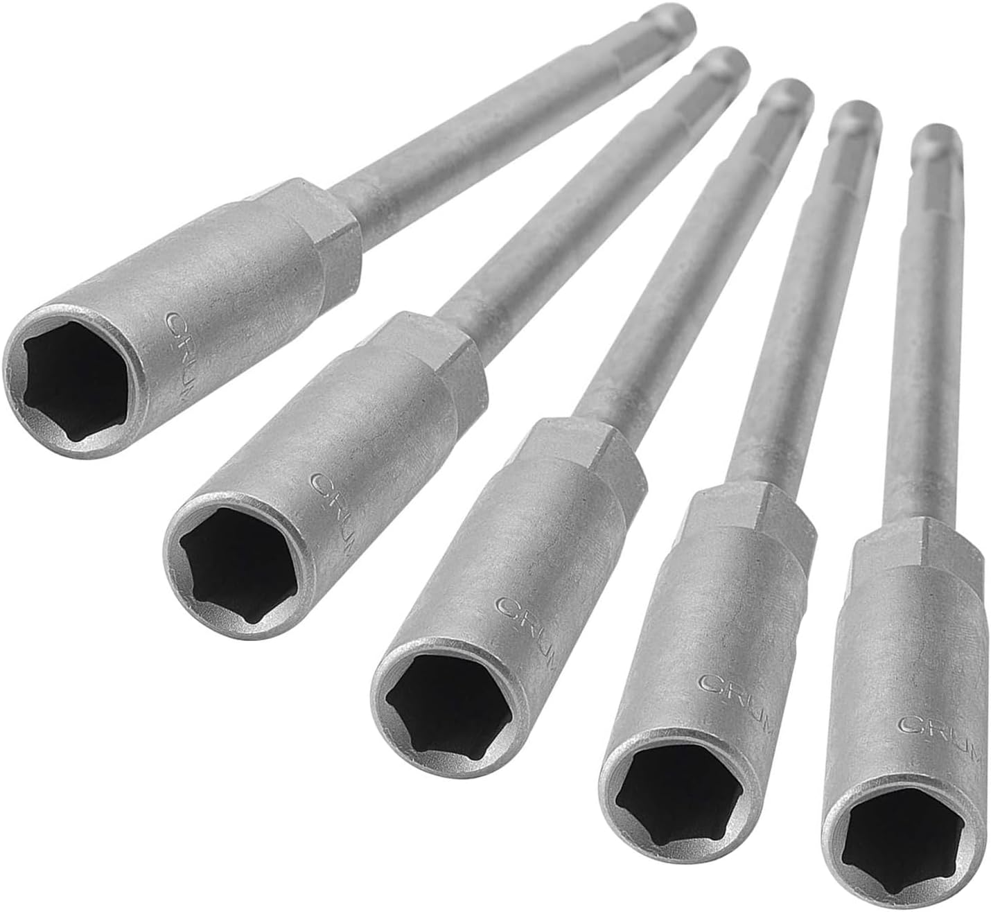 Utoolmart 5Pcs 1/4"Quick-Change Hex Shank, 10mm Nut Setter Driver Drill Bit, Metric No-magnetic, Length:150mm