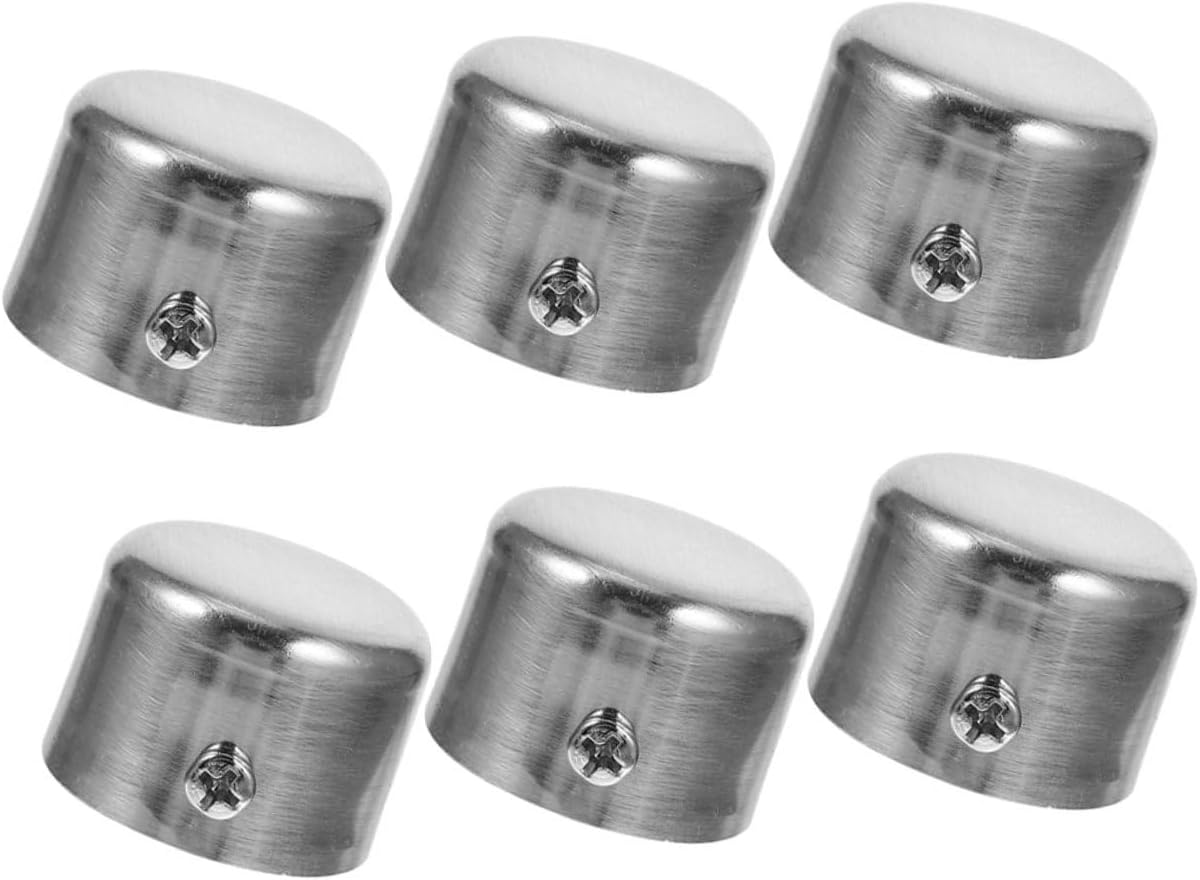 6pcs Metal Curtain Rod End Caps Window Rod Finials Decorative Roman Plugs Easy Install Sturdy Wear-Resistant Accessories for Home