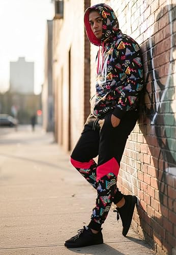 Vista 5 de SCREENSHOT Mens Premium Hip Hop Fashion Pockets Fleece Pants