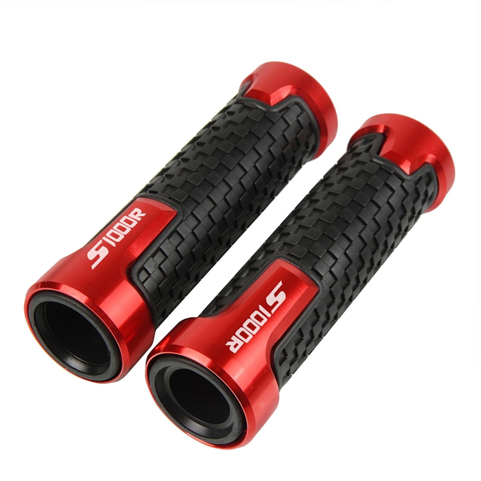 Poignées de guidon de moto CNC en alu pour BMW S1000R rouge design haute précision