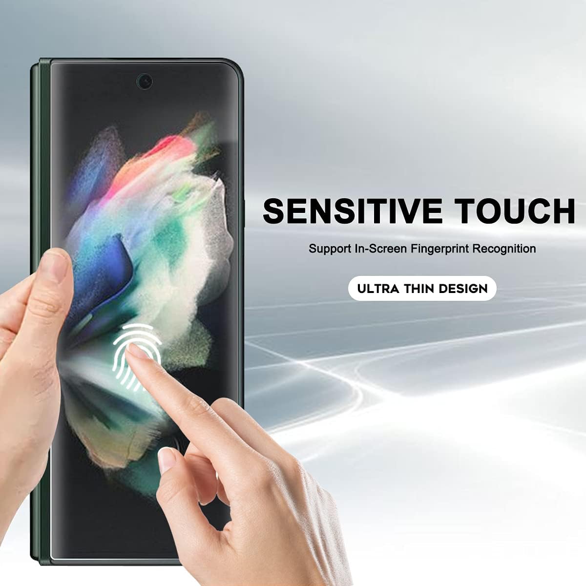 (3 Sets) Ermorgen Full Coverage Protector Compatible For Samsung Galaxy Z Fold 3 5G(Upgraded) High Definition Edge to Edge HD, Anti-Scratch (Lifetime Replacement)