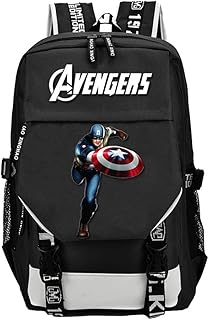 Towel Rings Avengers Captain America Zaino Sorpresa,Capitan America Civil War Capitan America Marvel Zaino Casual da Uomo E da Donna di Captain America Youth Student Schoolbag USB