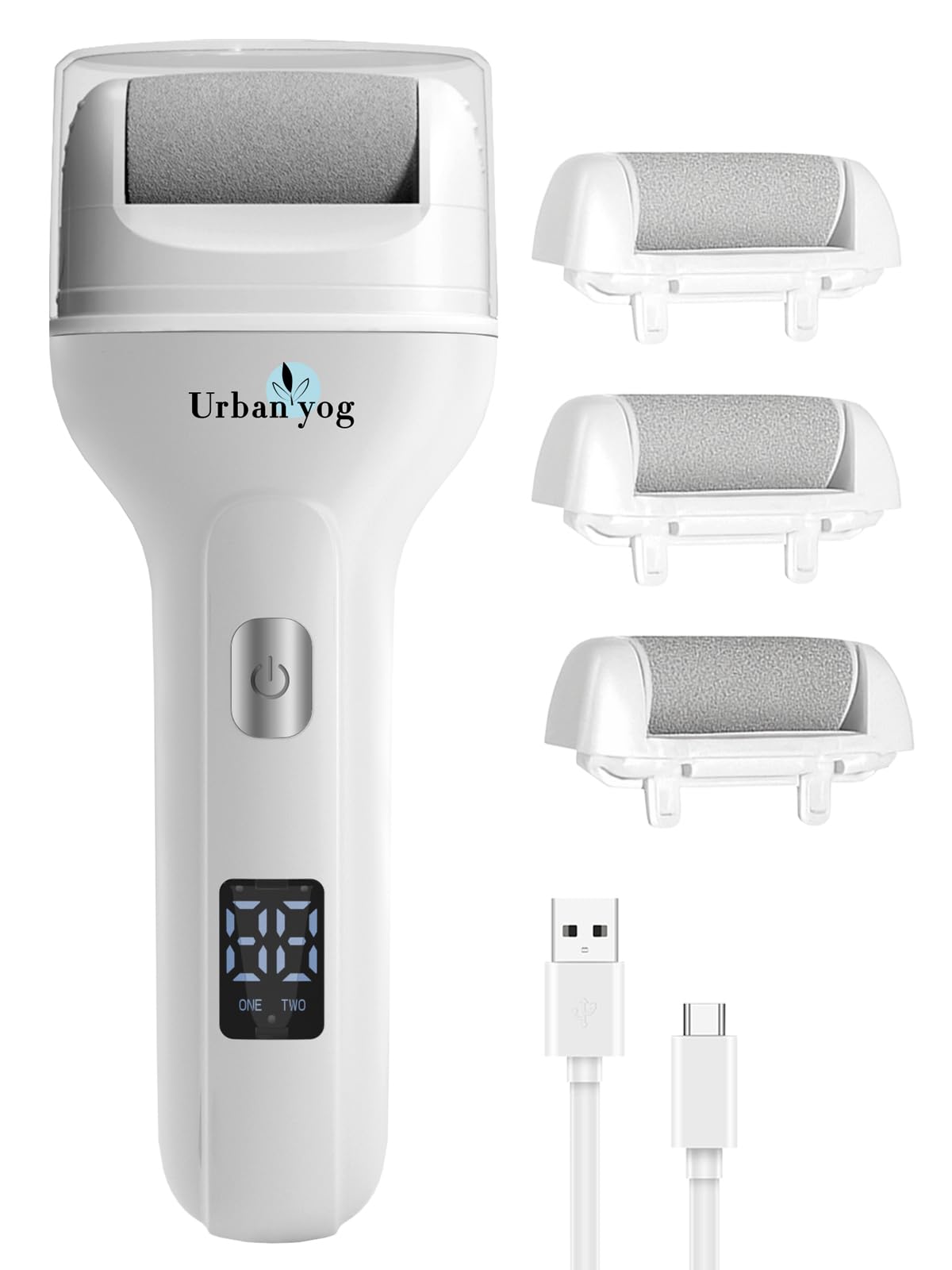 Urban Yog Callus Remover with 3 Interchangeable Head Rollers, Rechargeable, Callus & Dead Skin Removal, 2 Speed Settings, Fast Type-C Charging, 1200mAh Battery-image-25