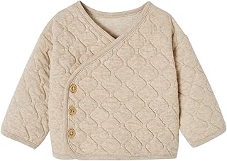 Vertbaudet Baby Wickeljacke mit Recycling-Polyester Oeko-Tex beige meliert 68