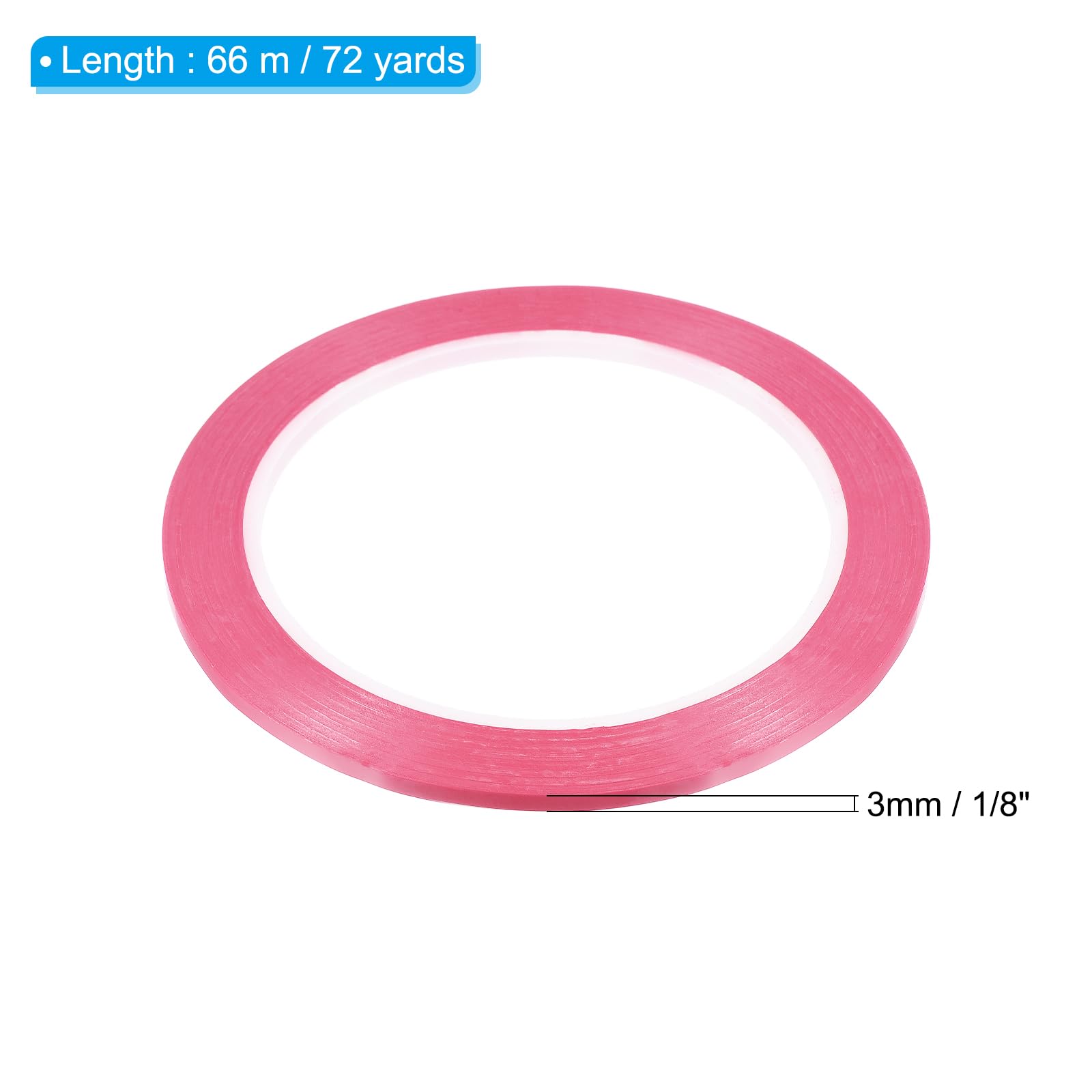 PATIKIL 1/8" Whiteboard Tape, 6 Pack Thin Dry Erase Tape for Graphic Chart Marking DIY Art Pink - Image 2