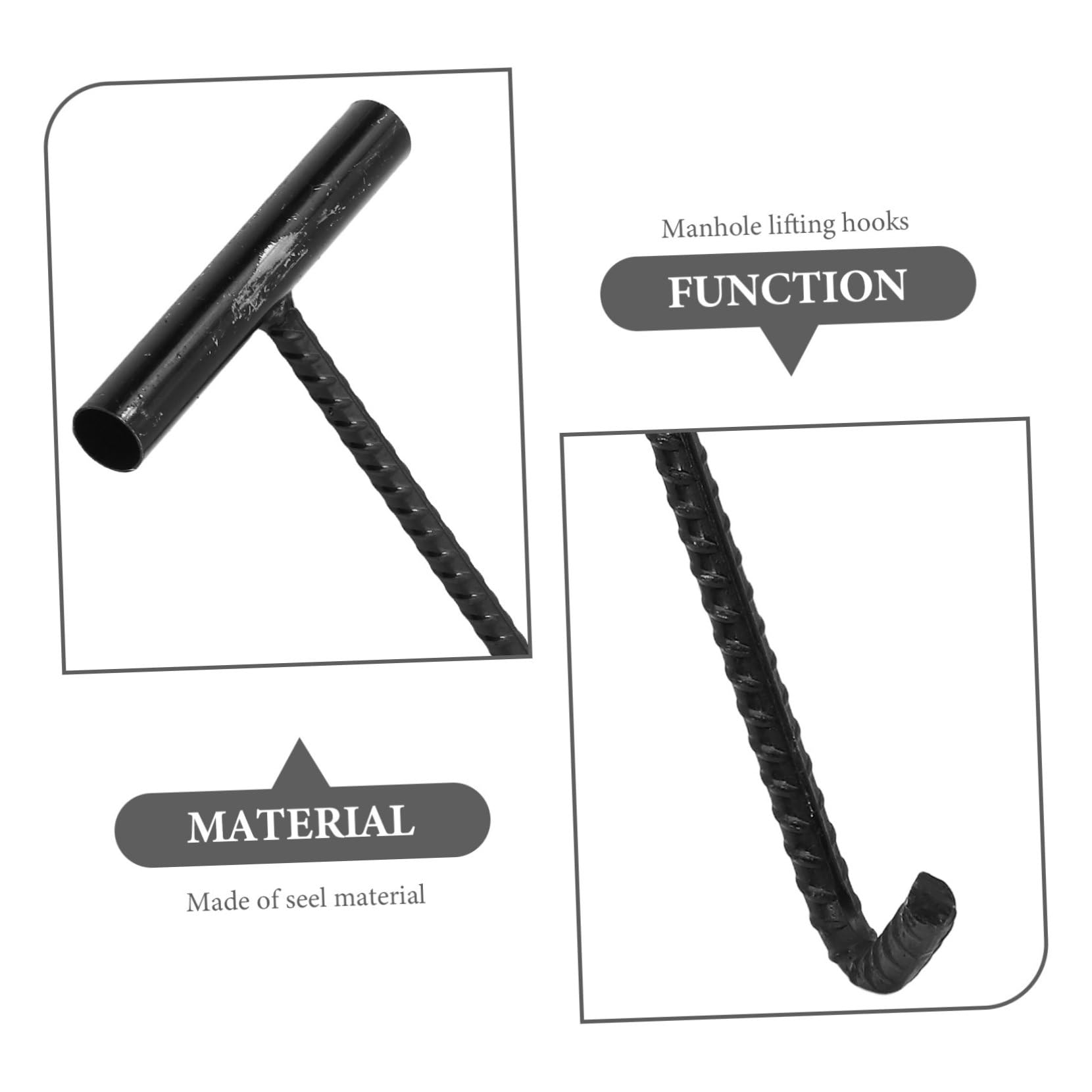 Gancio Chiave Tombino Portatile T-shape in Acciaio Resistente per Sollevamento e Spostamento Chiusini Cemento Strumento Pratico e Robusto per Manutenzione Pozzetti