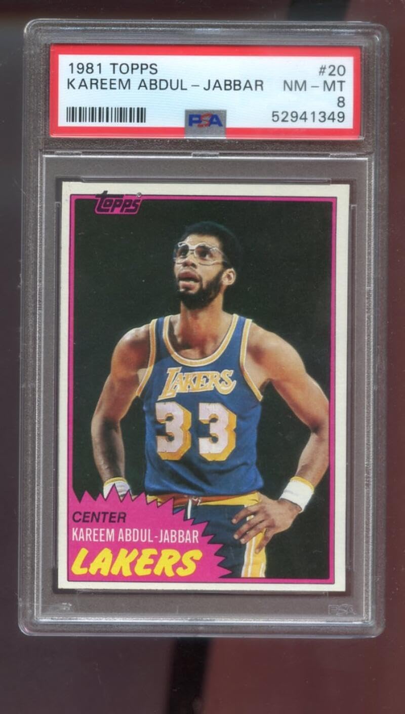1981-82 Topps #20 Kareem Abdul-Jabbar PSA 8 Graded Basketball Card NBA Los Angeles Lakers 1981 1982 81-82