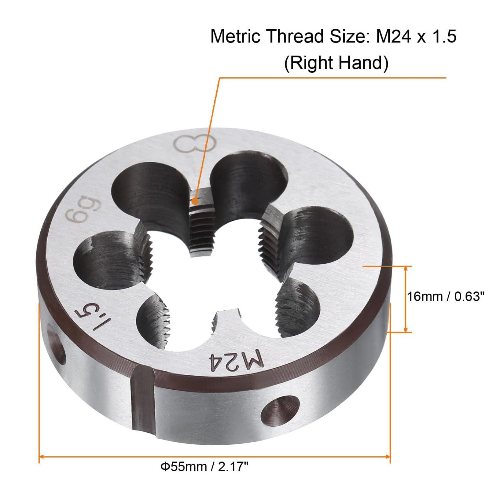 TA-VIGOR 1pc M24 x 1.5 Metric Adjustable Threading Die - Image 2