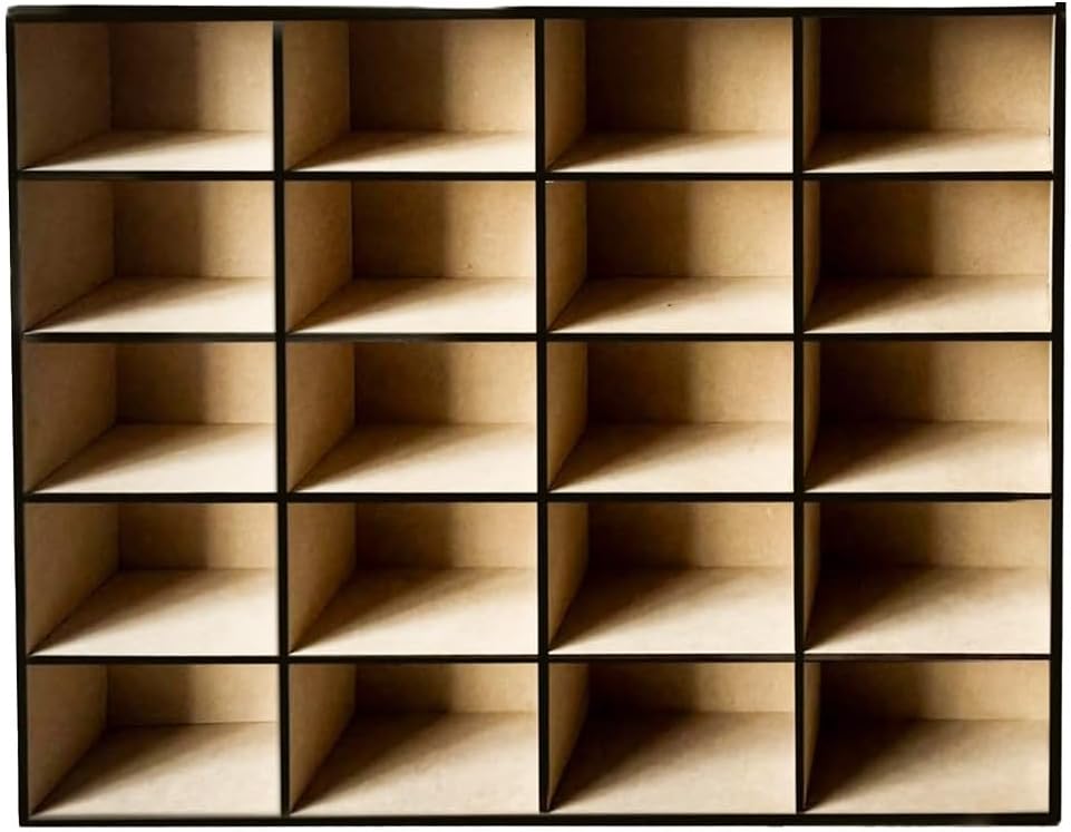 ALEJANDRO CORTES Display Case Organizer for 20 Monster Trucks, Die-Cast Cars, Mini Figures – Easy Wall-Mount Storage for Collectibles – Durable MDF Display Shelf (1)