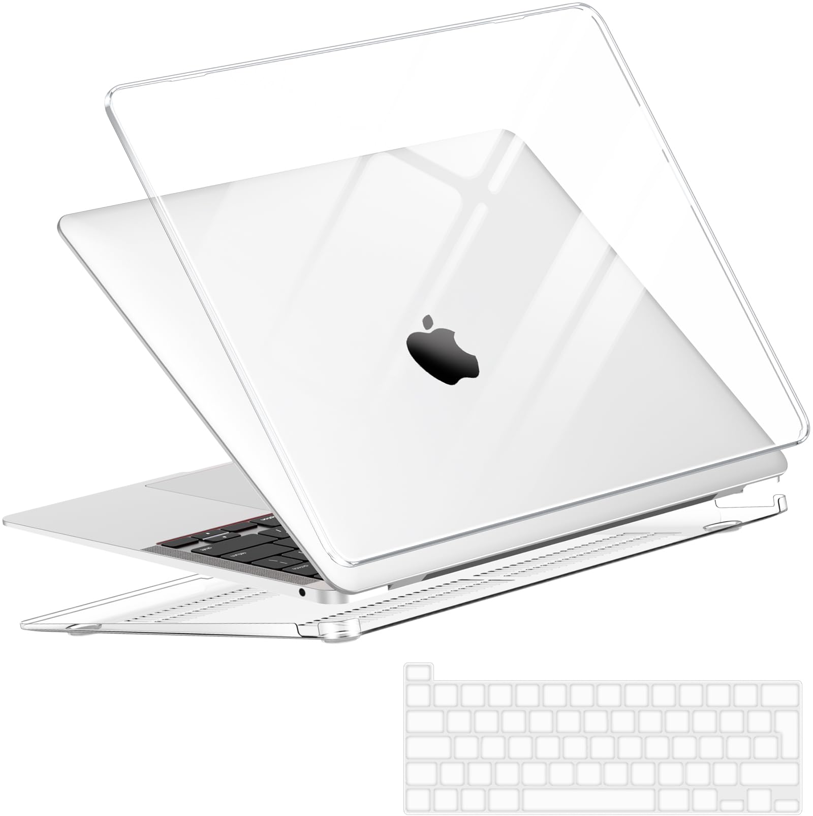 NPUOLS Custodia Protettiva per MacBook Pro 13 Pollici Cover M2 M1 2023 2022 2021 2020 Modello A2338 A2289 A2251, 13" Cristallo Anti-ingiallimento Rigide Custodia e Ultra Sottile TPU UE Tastiera Cover