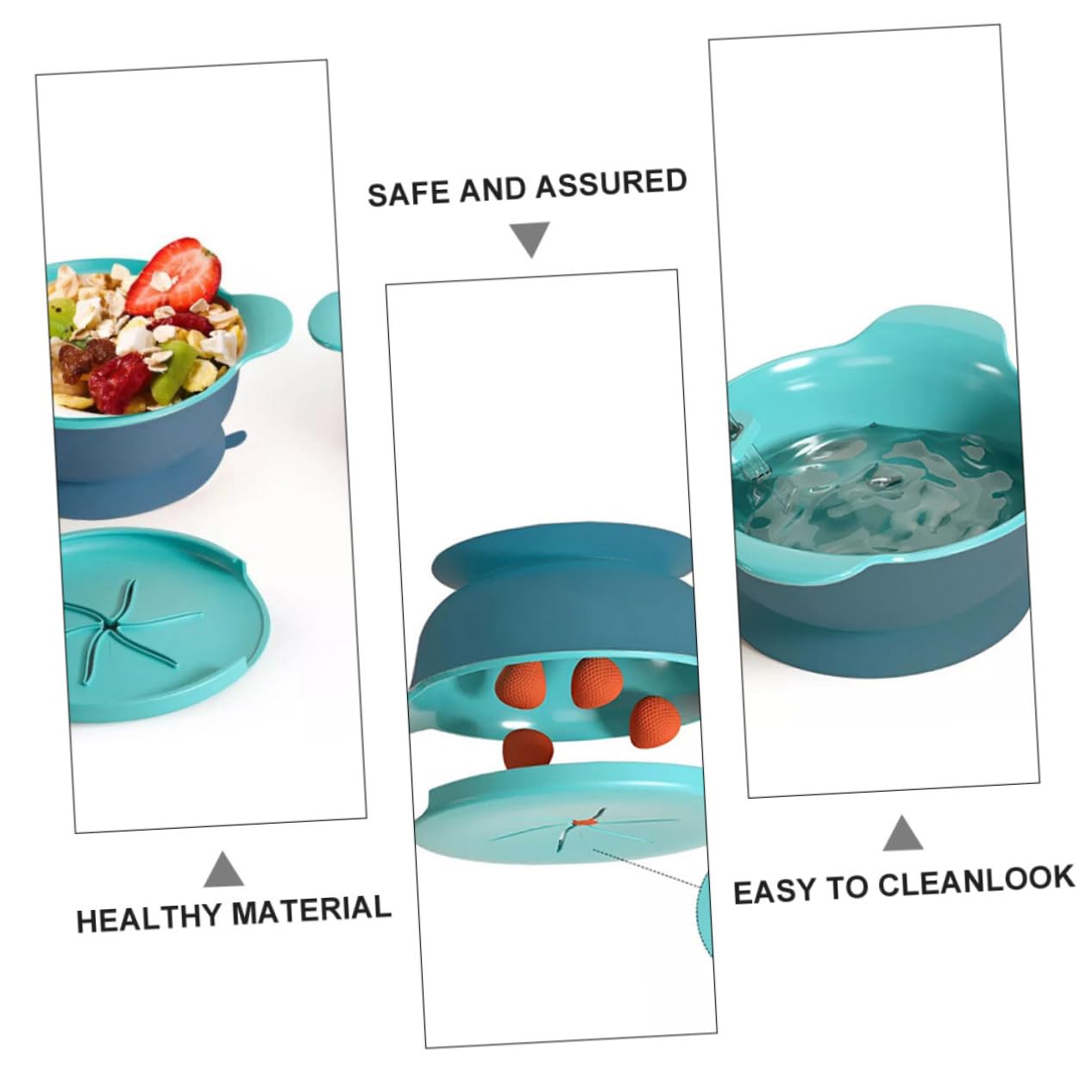 SUPVOX Toddler Plate Bowl Set Boys and Girls Dishes Lunch Trays for Boys and Girls Silicone Bowl Tray Removable Sucker Base