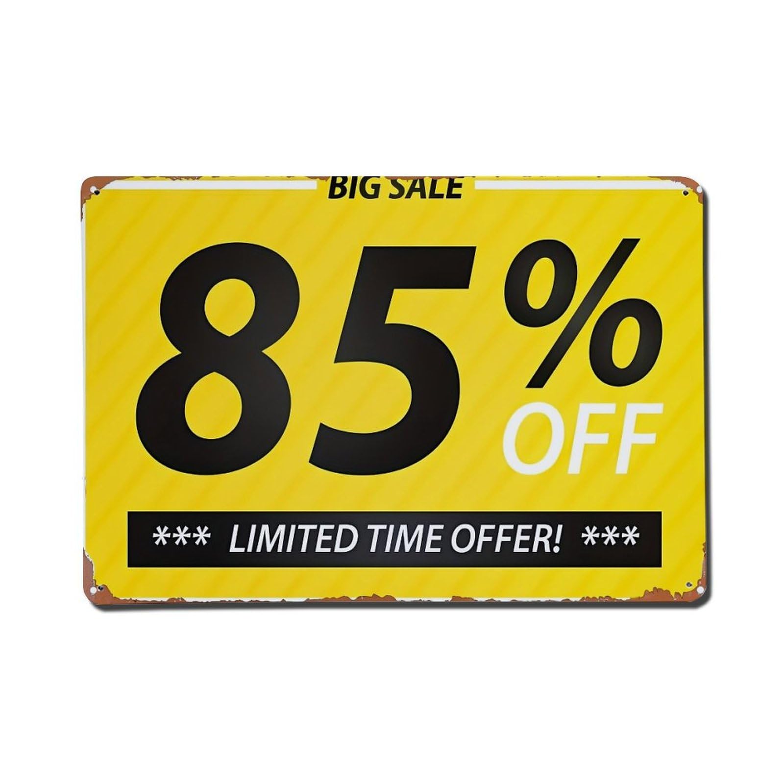 Nestemfo Vintage Big Sale Eighty Five Percent Off Tin Sign Metal Sign, Living Room,Bar, Home, Bedroom Wall Decor,Retro Metal Poster 8X12 Inches