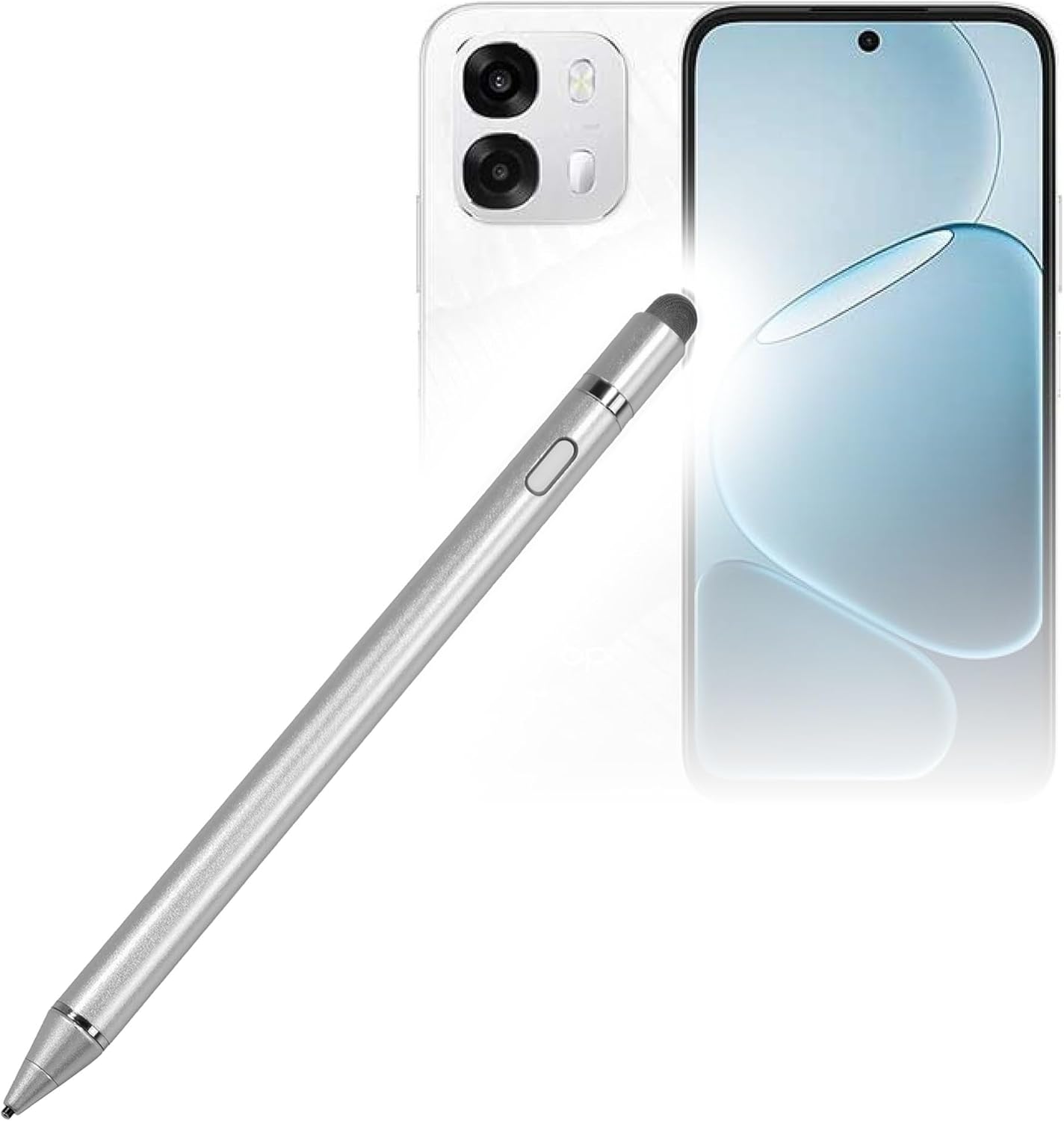BoxWave Stylus Pen Compatible with Oppo A6s - AccuPoint Active Stylus, Electronic Stylus with Ultra Fine Tip - Metallic Silver