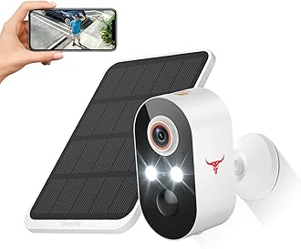 1080p Wireless Security Camera with Solar Panel, AI Human Detection, 2-Way Talk, Night Vision, Cloud Storage, Rechargeable Battery Included, Camera for Home Security, 2.4G WiFi (1 Pack)