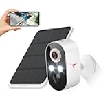 GlowPop 1080p Wireless Security Camera with Solar Panel, AI Human Detection, 2-Way Talk, Night Vision, Cloud Storage, Rechargeable Battery Included, Camera for Home Security, 2.4G WiFi (1 Pack)