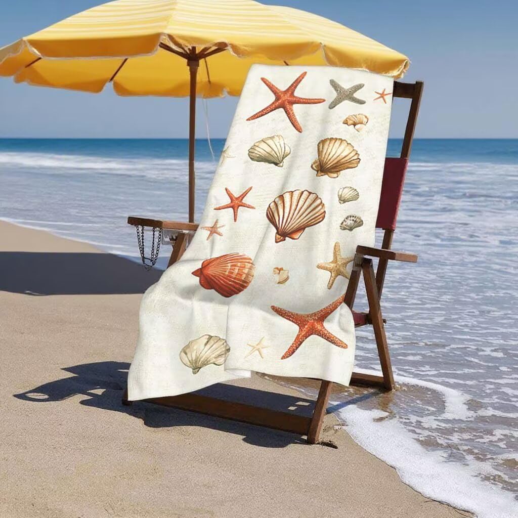 Telo Mare XXL 220x100cm/35x70cm, 2 Set Telo Mare Microfibra Beige Asciugamano Palestra Uomo, Antisabbia, Leggero, Asciugatura Rapida, Teli da Spiaggia Grandi Accessori per Camping Natation Yoga J-24