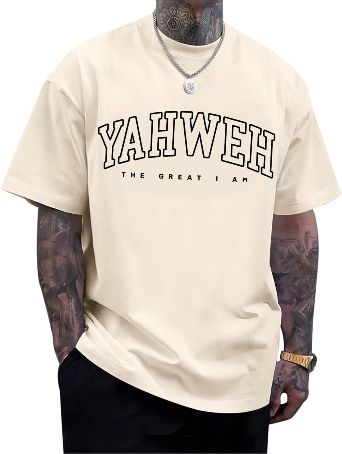 Christian Jesus Shirts for Men Religious God Yahweh Faith Shirt Bible Verse Vintage Oversized Graphic Tees Cotton Top