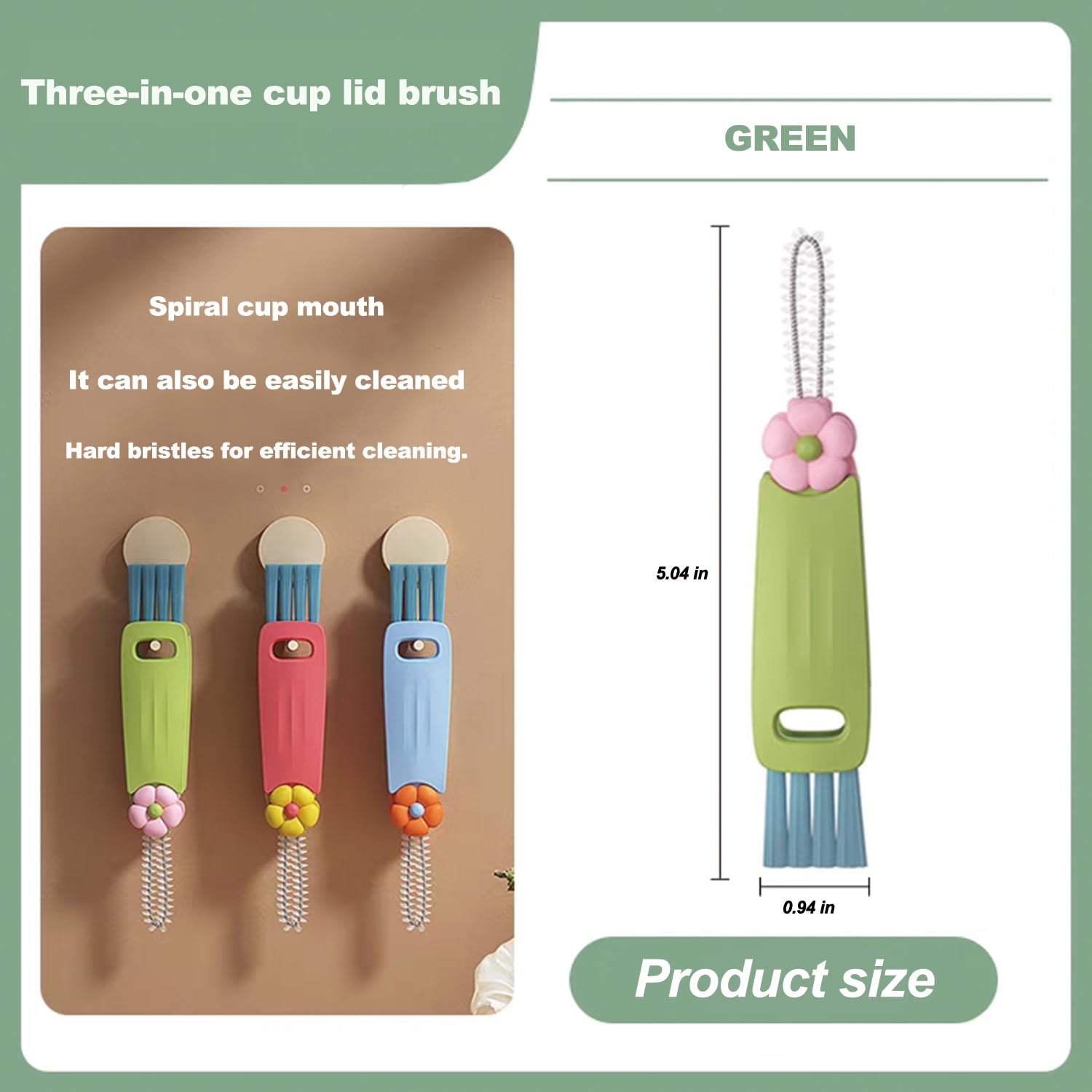 3 in 1 Cup Lid Gap Cleaning Brush Set, Bottle Cleaning Brush Multifunctional Bottle Cleaner Brush Home Kitchen Cleaning Tools, 6PCS 4
