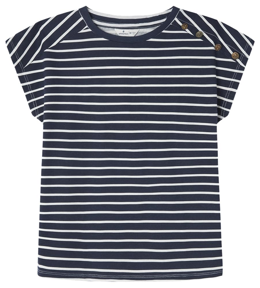 SPRINGFIELD Women's T-Shirt, Navy Blue, M
