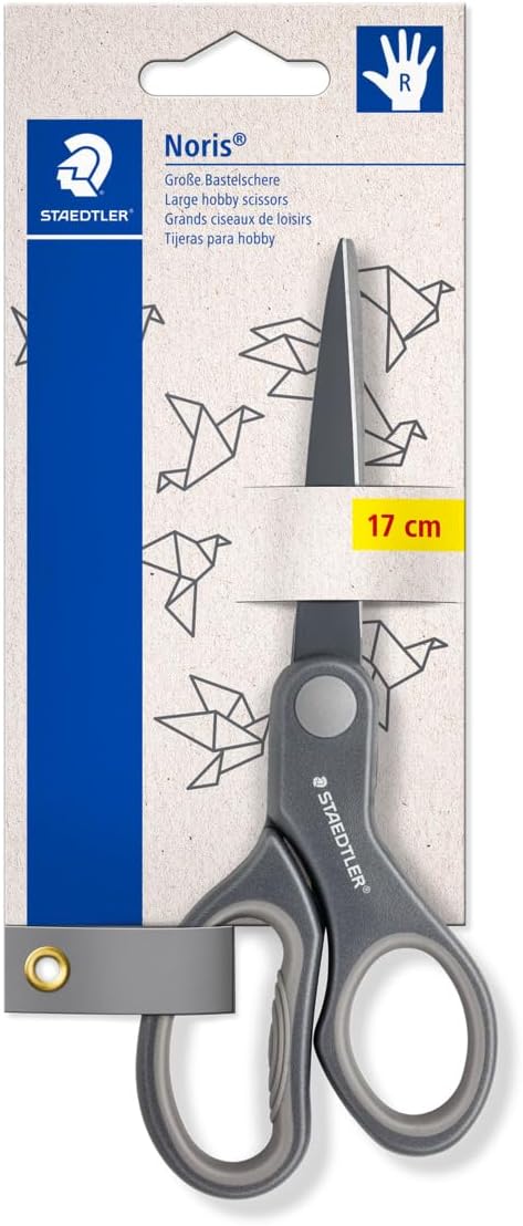 STAEDTLER Noris 965 17P BK 965 Craft Scissors, High Cutting Performance, Cardboard Card with 1 Scissors, 3 Assorted Colours
